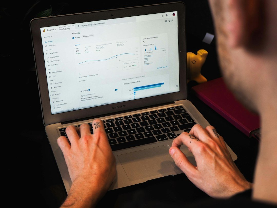 Marketing performance dashboard reviewed on a laptop